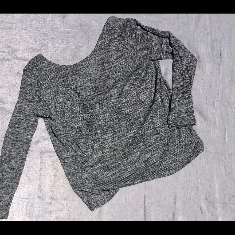 Open back pullover sweater